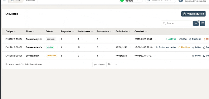 Activar encuesta