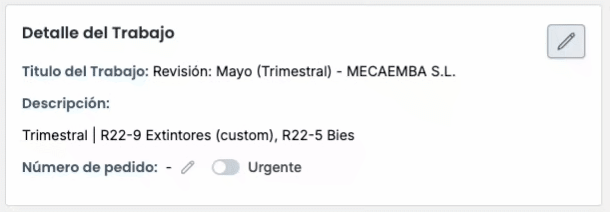 marcar como urgente dentro del trabajo